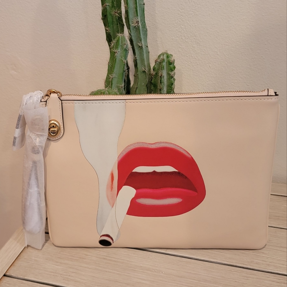 Coach X Tom Wesselmann large turnlock clutch wristlet